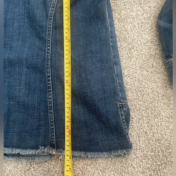 Chico’s Classic Blue Jean Jacket with Front Pockets and Raw Edge Hem Sz Large - Picture 7 of 7